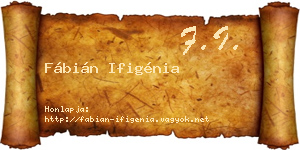 Fábián Ifigénia névjegykártya